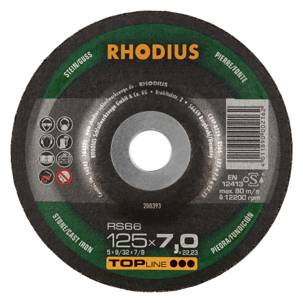 11fc047123a9fade3f79641c6d1f71ad RHODIUS RS66 Stenslipskiva 125x7,0x22,23 (25/förp)