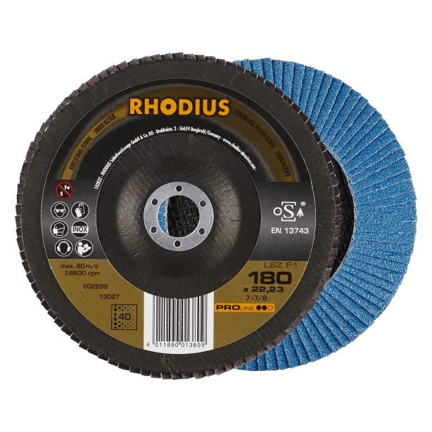 211ad925eefbec39795460e5c126c47e RHODIUS LSZF2 Lamellslipskiva 180x22,23 K40 PRO (10 förp)
