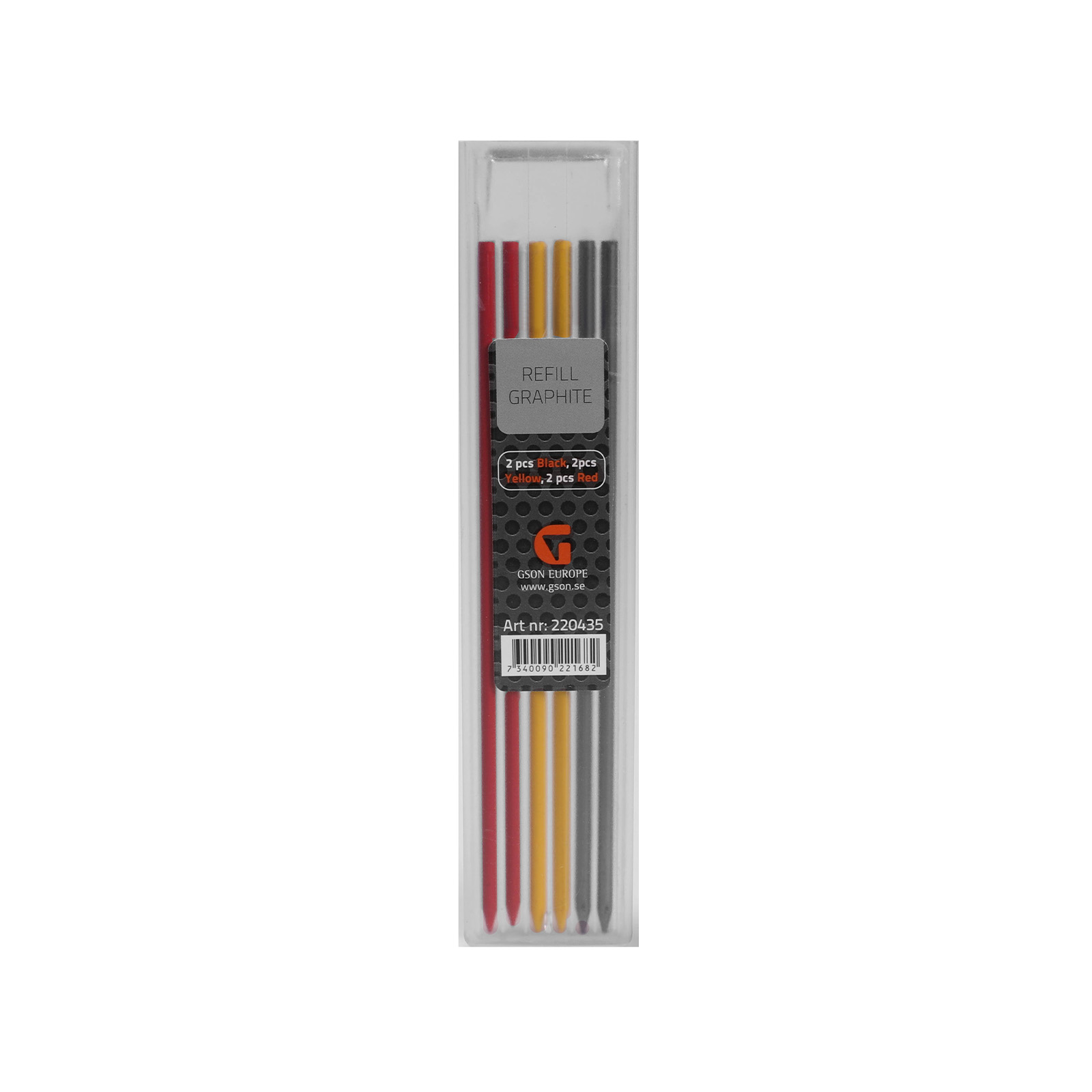 220435-Refill-Graphite Reservstift 2st Blyerts 2st Gul 2st Röd (220405/220425 )