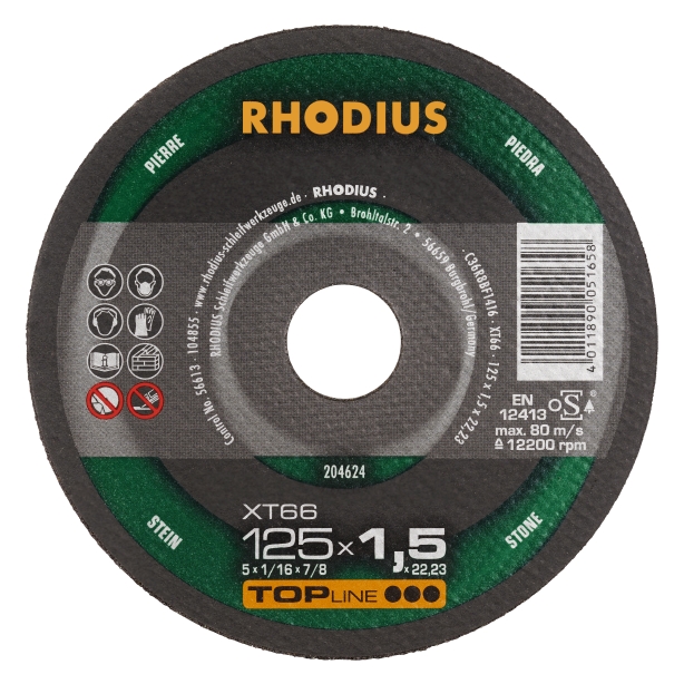 3fdd2d104af52558f3edceaf07bc82b8 RHODIUS XT66 Kapskiva 125x1,5 (50/förp)