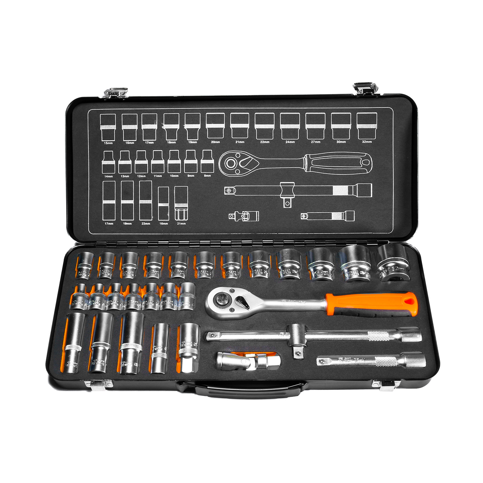 500020-DR.-Socket-Set 1/2″Dr. Socket Set 29 delar