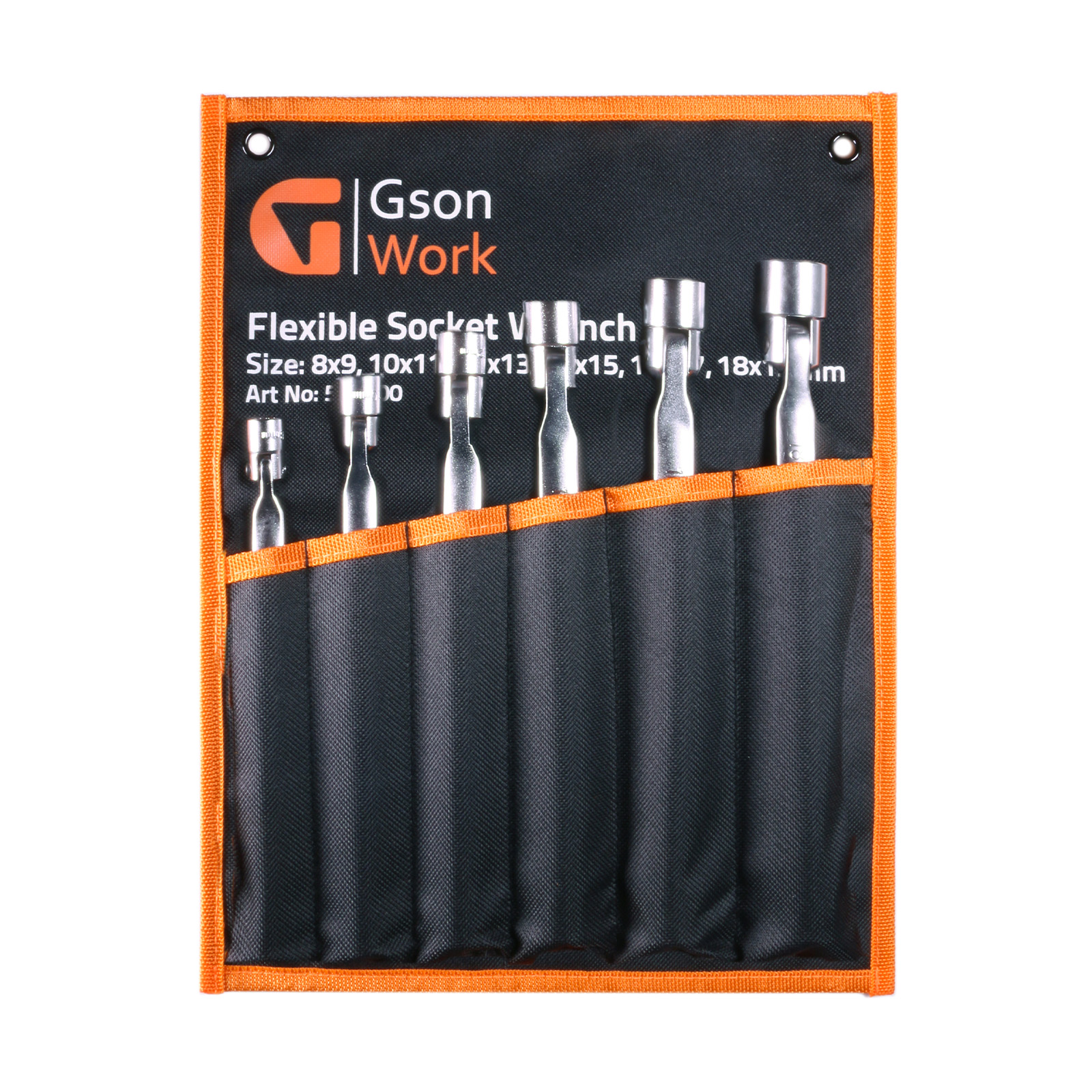 504100-Flexible-Socket-Wrench-Set Double Flexible Socket Wrench Set 8-19 mm 12PT 6 delar