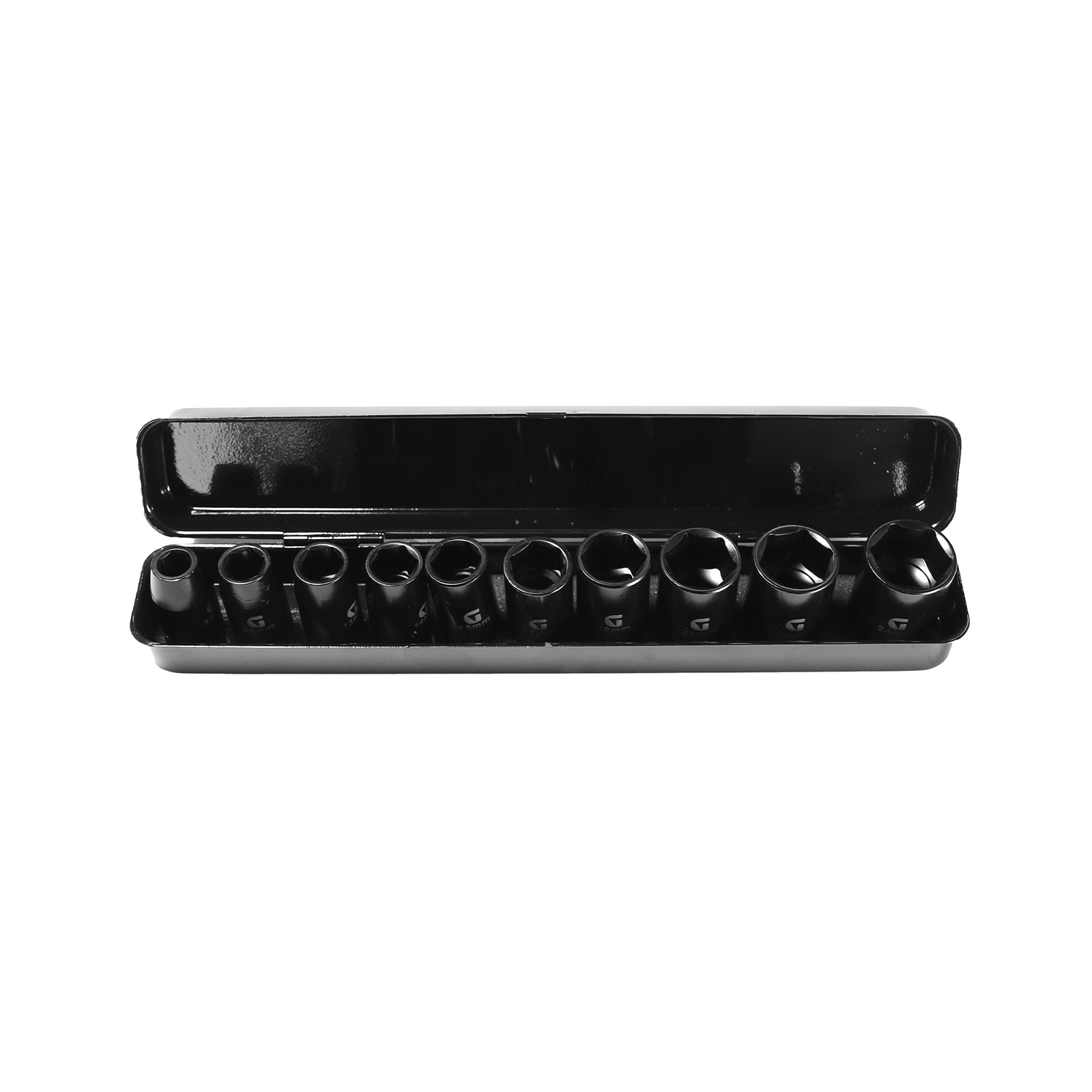 505121-Impact-Socket-Set Impact Socket Set 10 delar 1/2″ 10121314151719212224 mm