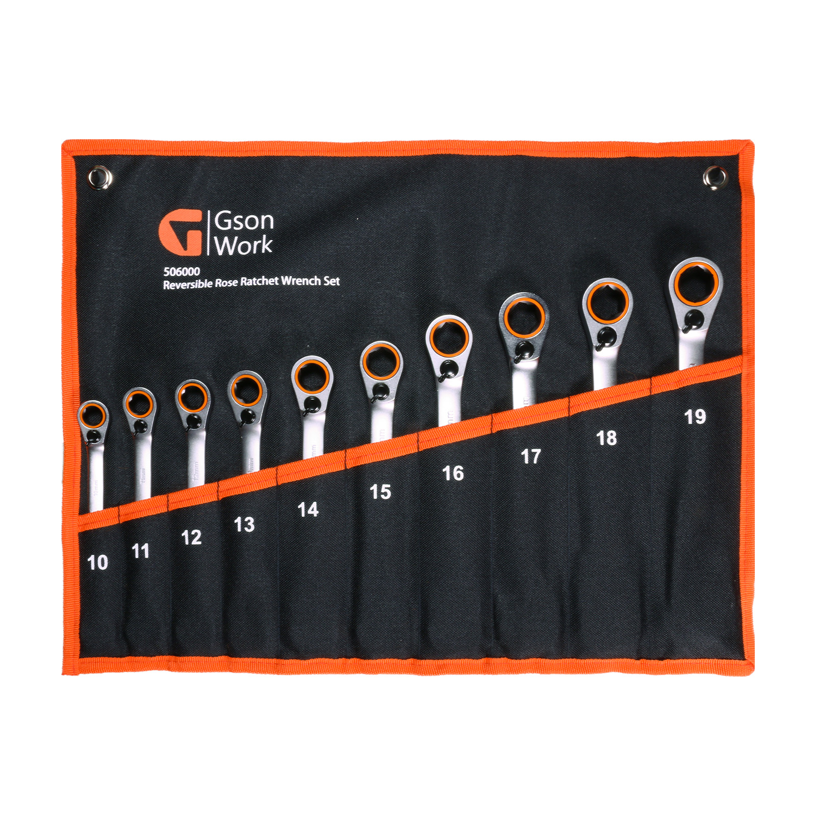506000-Reversible-Rose-Ratchet-Wrench-Set Reversible Rose Ratchet Wrench Set 10-19 mm