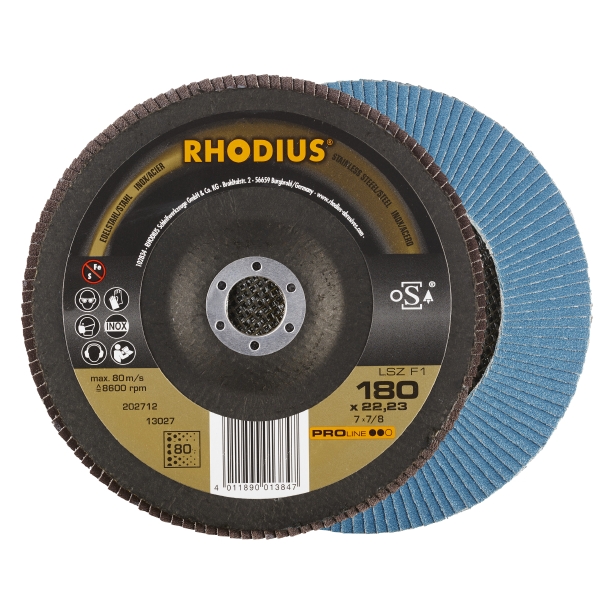 54ac1c21727f4b5337beeca96c1abf38 RHODIUS LSZF2 Lamellslipskiva 180x22,23 K60 PRO (10 förp)