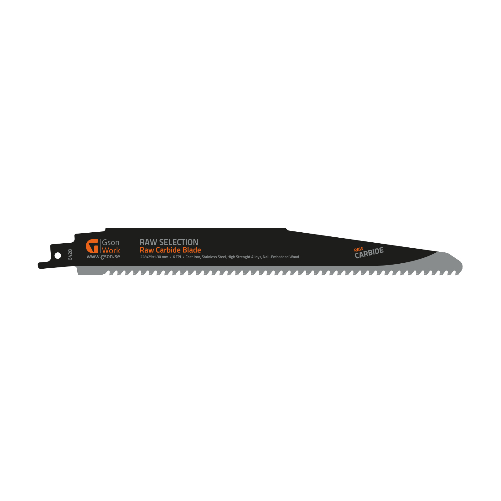 6428-Raw-Carbide-Teeth-Selection-Tigerblade Tigerblade RAW Carbide Teeth 228 x 25 x 13 mm 6 TPI
