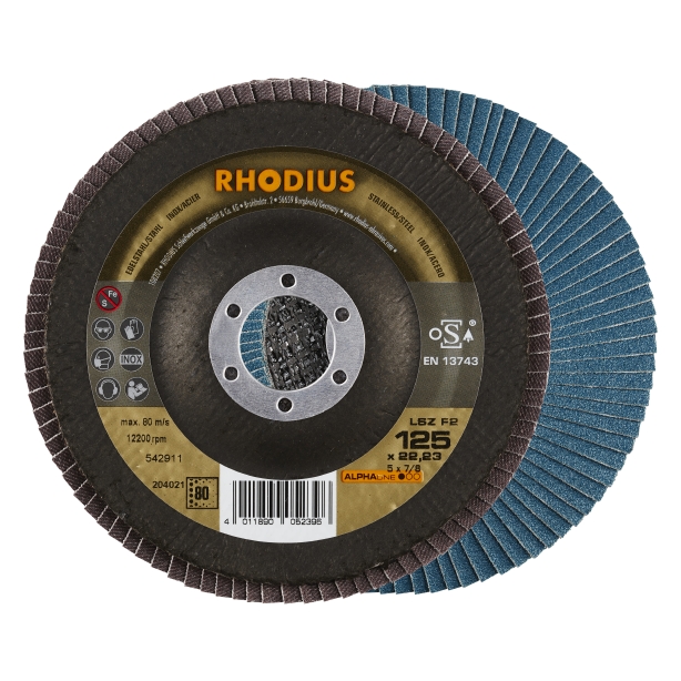 64d616b2850ad7bb5c63ba72ab9d14d6 RHODIUS LSZF2 Lamellslipskiva 125x22,23 Z80 ALPHA (10/förp)