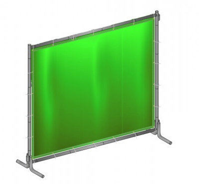 70d347d506823d3559a4e005dde6f332 Svetsskyddsvägg 180x240 cm inkl ställning grönt draperi