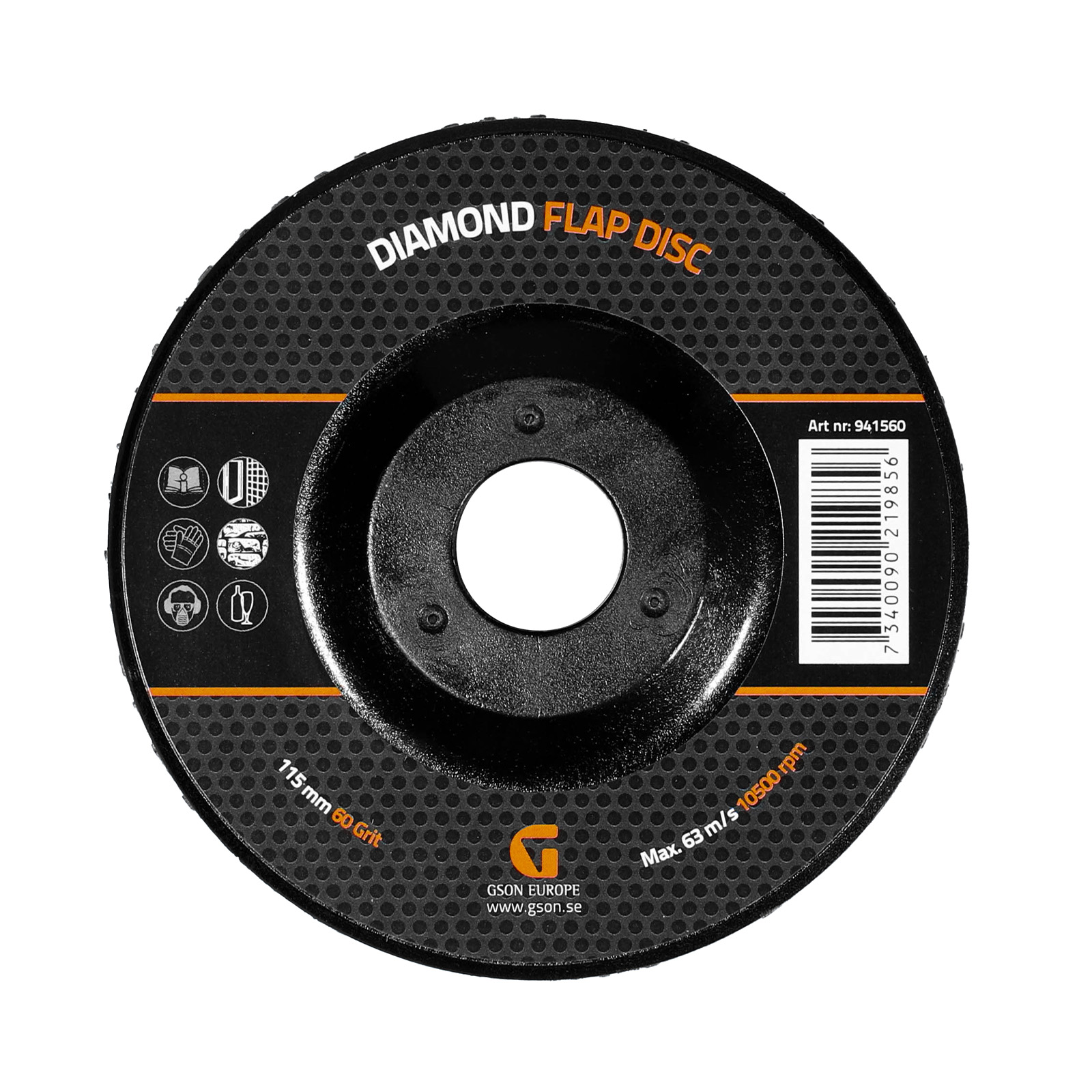 941560-Diamond-Flap-Disc-front- Diamond Flap Disc 115 mm 60 Grit