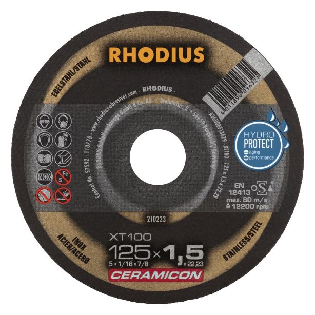 97e6598e80f3f87aaf5179546c20945f RHODIUS XT 100 CERAMICON 125x1,5x22,23 (25 förp)