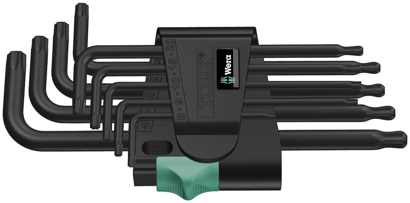 a372e5a433fb37d8494c10e43cefb466 WERA 967 PKL/9 insexnyckelsats torx/kula 1 x TX 8x76; 1 x TX 9x79; 1 x TX 10x85; 1 x TX 15