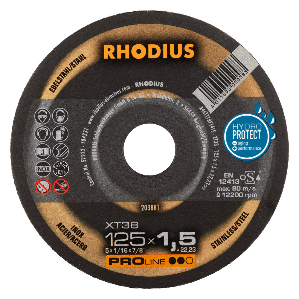 b5014e3bbc1f9b1f1636eddbecd5f691 RHODIUS XT38 Kapskiva 125x1,5x22,23 (50/förp)